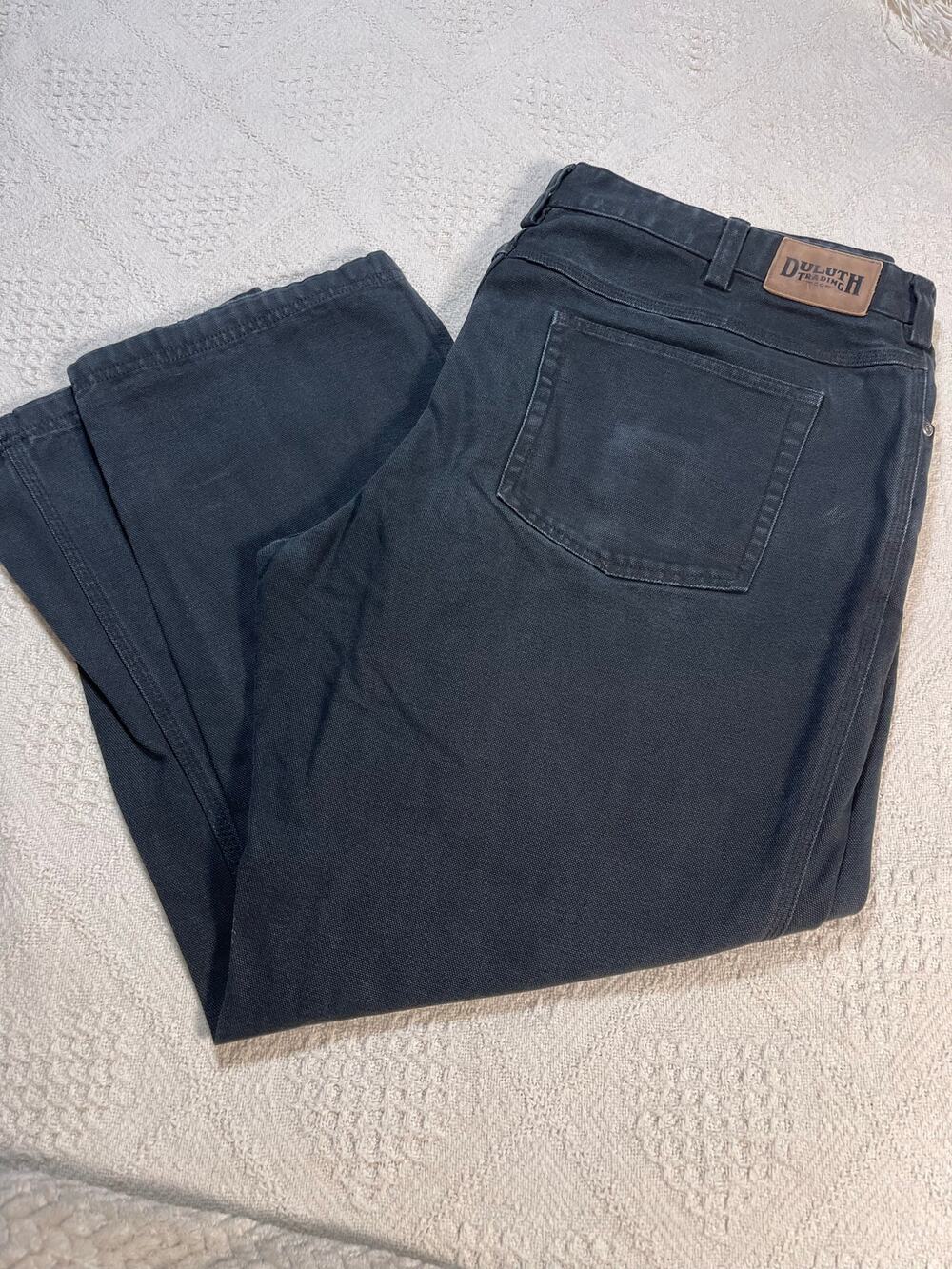 Duluth Trading Co. Men’s Jeans 42x30 Black Charcoal Straight Leg Denim